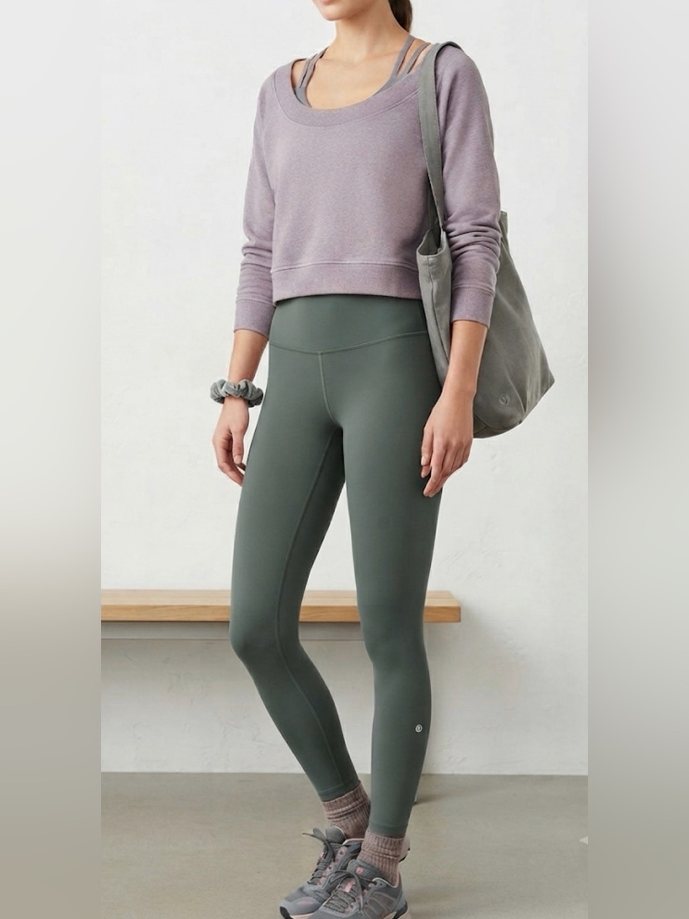 EUC lululemon athletica Cropped Scoop-Neck Sweatshirt - Lavender Purple